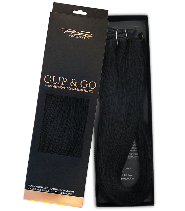 Poze Standard Clip & Go Hair Extensions - 125g Midnight Black 1N - 40cm