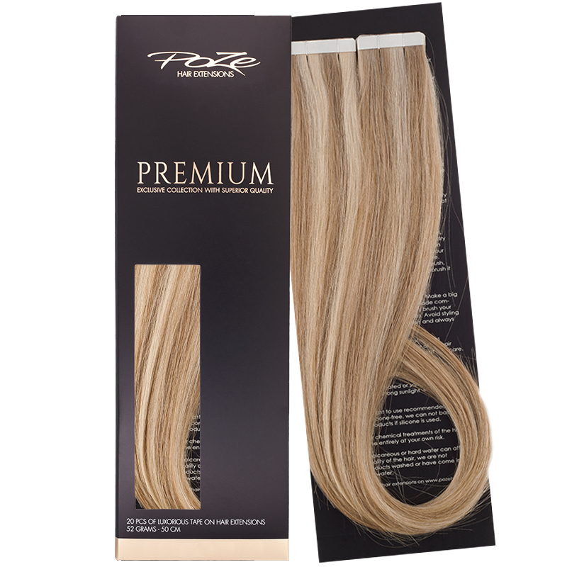 Poze Premium Tape On Hair Extensions - 52g Ash Mix 8A/10NV - 50cm
