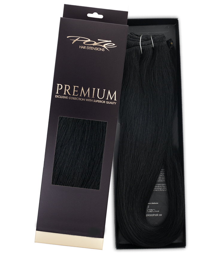 Poze Premium Clip & Go Hair Extensions - 125g Midnight Black 1N - 50cm