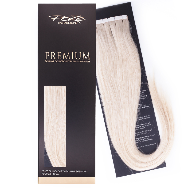 Poze Premium Tape On Hair Extensions - 52g Platinum+ 1001 - 50cm