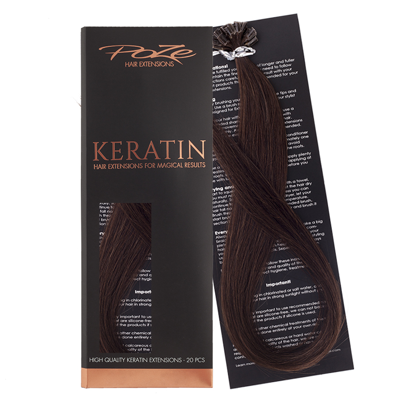 Poze Standard Keratin Extensions Chocolate Brown 4B - 50cm