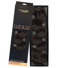 Poze Standard Wavy Clip & Go Hair Extensions - 125g Dark Espresso Brown 2B - 55cm