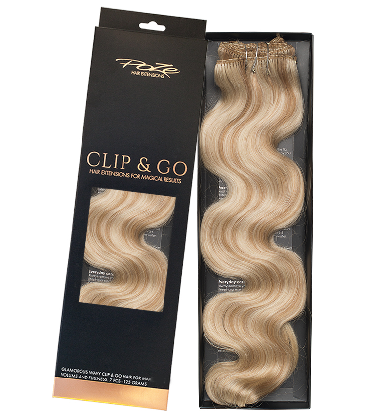 Poze Standard Wavy Clip & Go Hair Extensions - 125g Sunkissed Beige 12NA/10B - 55cm