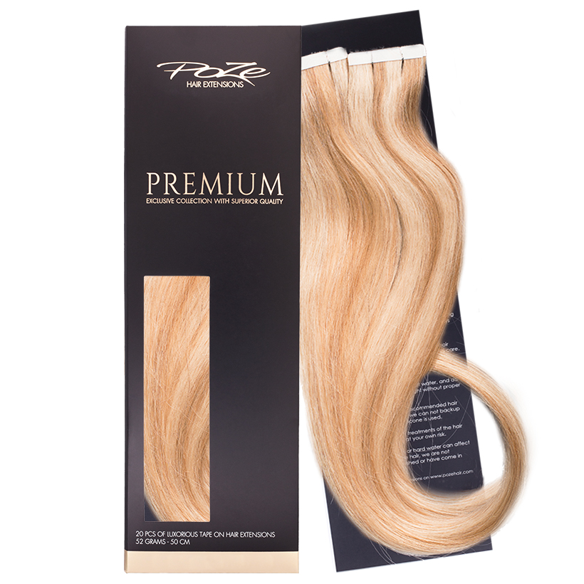 Poze Premium Tape On Hair Extensions - 52g 12NA/10B Sunkissed Beige - 60cm