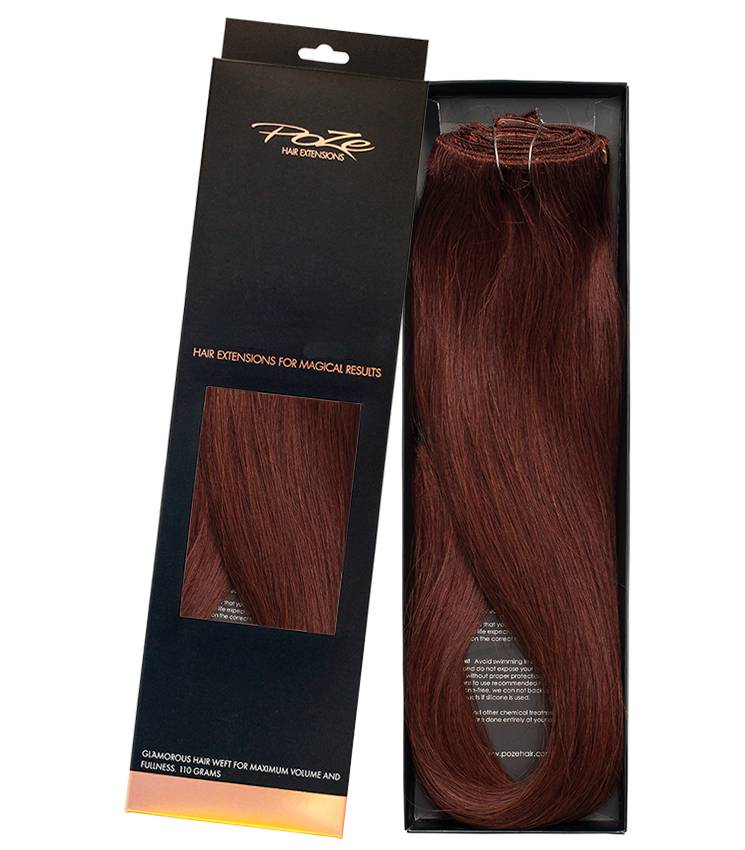 Poze Standard Äkta Löshår Clip & Go - 100g Auburn 4RG - 40cm