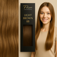 Poze Premium Keratin Extensions Light Brown 8B - 50cm - 50g