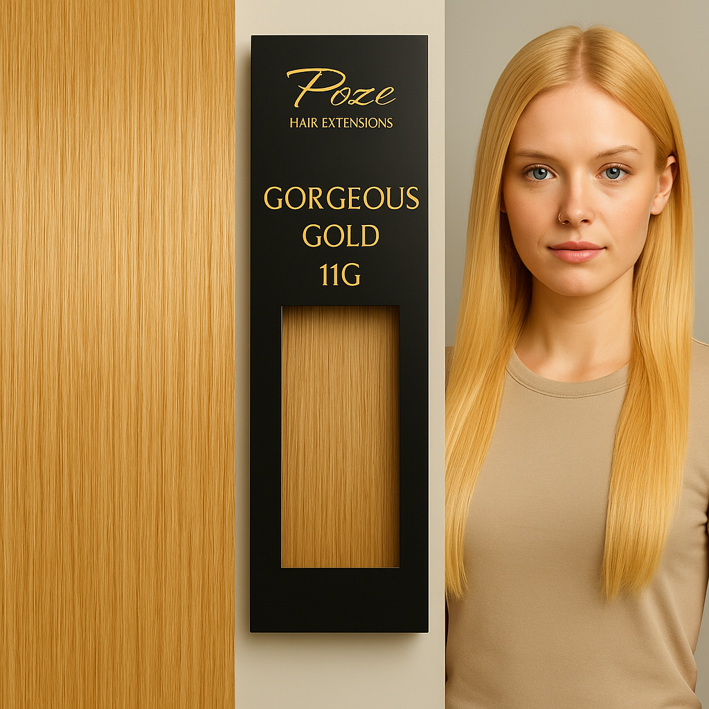 Poze Standard Äkta Löshår Clip & Go - 110g 11G Gorgeous Gold - 50cm