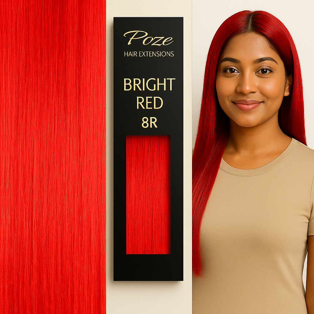 Poze Standard Clip & Go Hair Extensions - 100g Bright Red 8R - 40cm