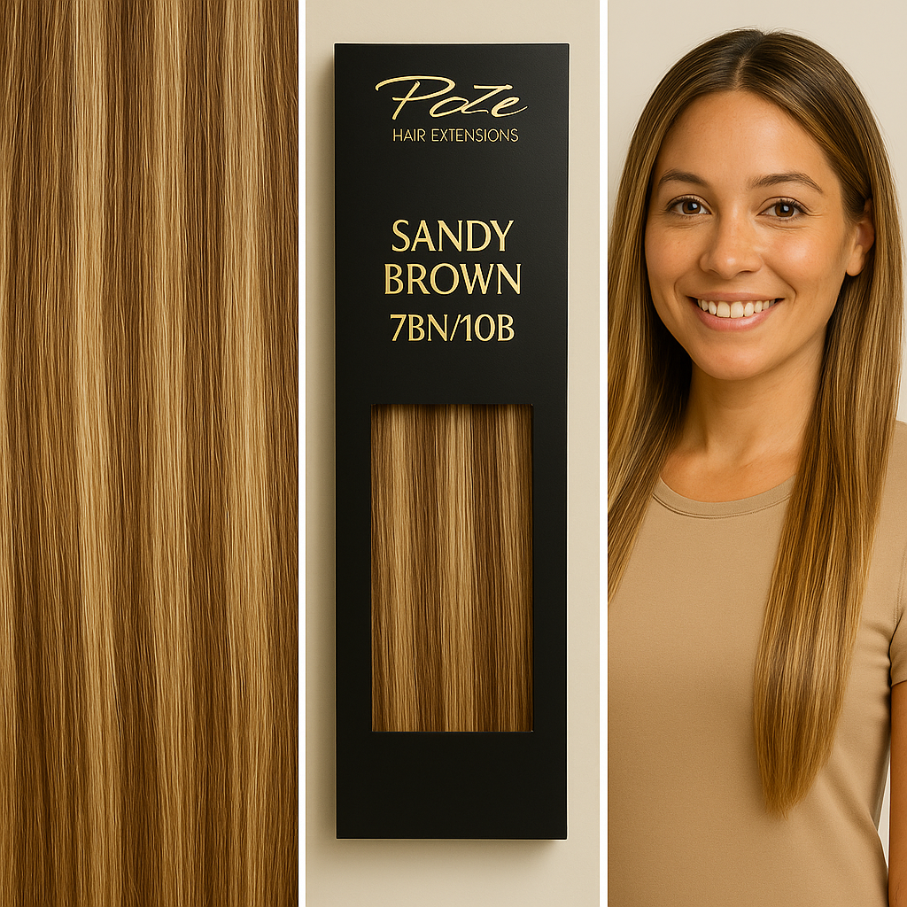 Poze Standard Clip & Go Hair Extensions - 125g 7BN/10B Sandy Brown Mix - 40cm