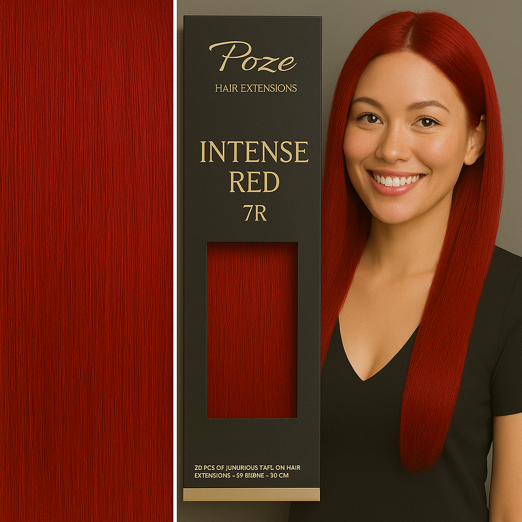 Poze Standard Keratin Extensions Intense Red 7R - 40cm - 50g