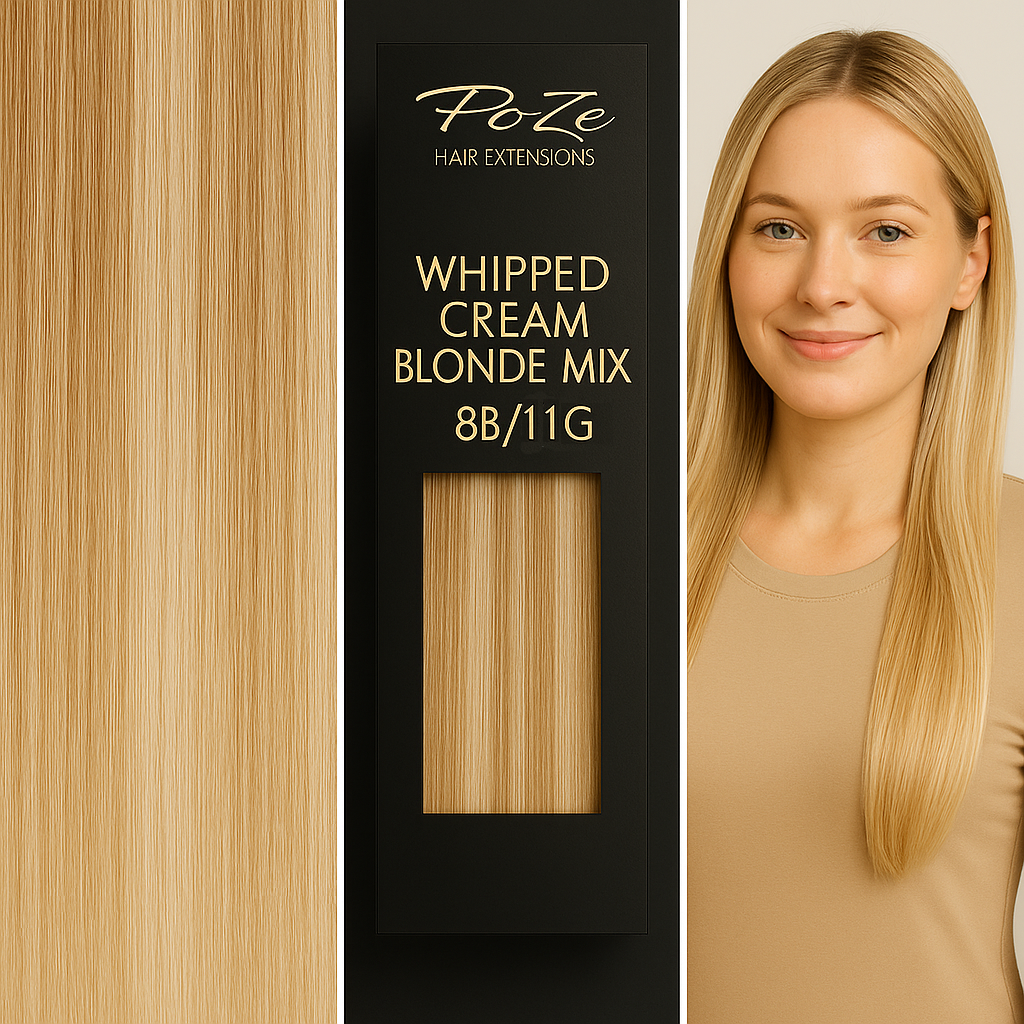 Poze Standard Clip & Go Hair Extensions - 125g Whipped Cream Blonde 8B/11G - 60cm