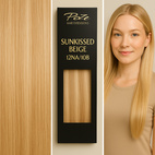 Poze Premium Seamless Tape On Hair Extensions - 50g Sunkissed Beige 12NA/10B - 50cm