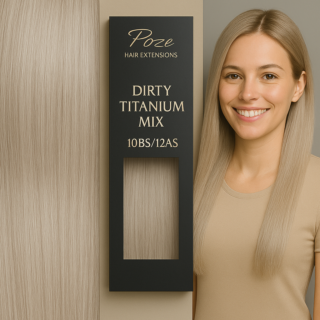 Poze Standard Clip & Go Hair Extensions - 125g 10BS/12AS Dirty Titanium Mix - 60cm