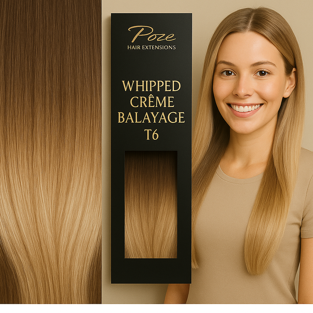 Poze Standard Clip & Go Hair Extensions - 125g Whipped Creme Balayage T6 - 50cm