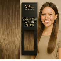 Poze Standard Clip & Go Miss Volume - 220g Sandy Brown Balayage 7BN/10B - 55cm