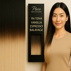 Poze Premium Tape On Hair Extensions - 50g Vanilla Espresso Balayage 1N/12NA - 50cm